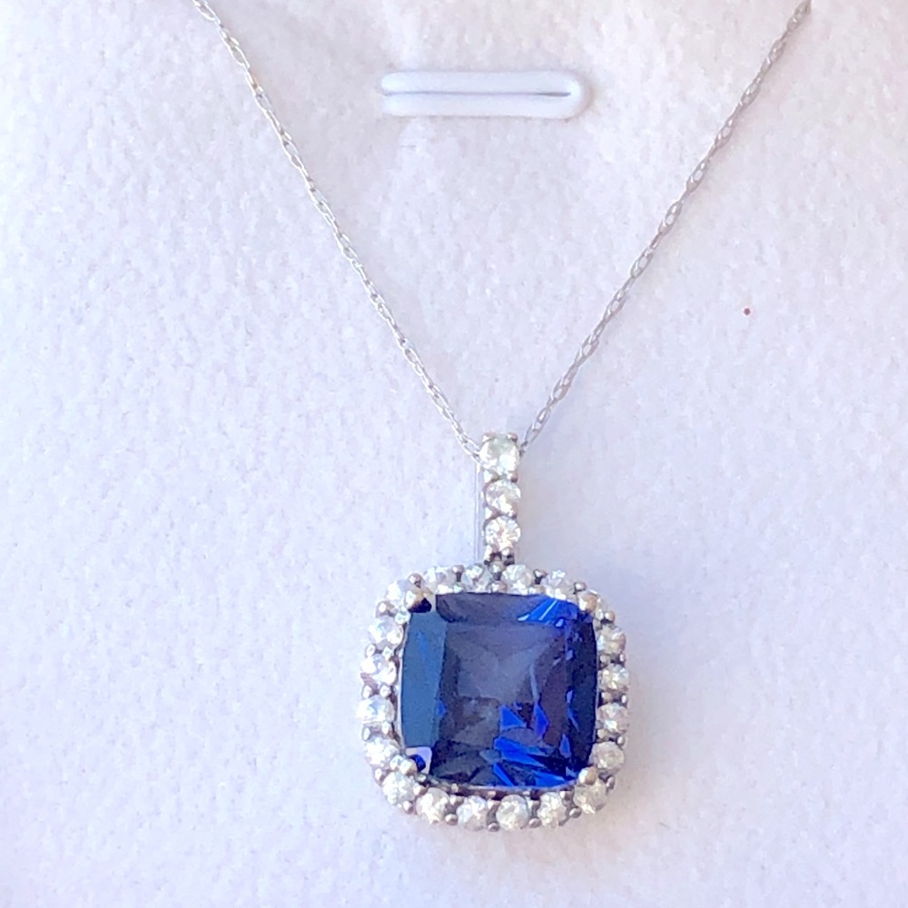 10K Blue & White Topaz Necklace
